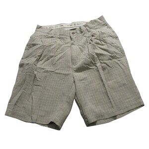 Tommy Bahama Mens Chino Shorts 34 Gray Check Stretch Tencel Pocket